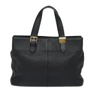 Pre-owned Leather handbags Burberry Vintage , Black , Dames