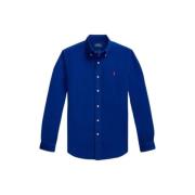 Slim Fit Fluwelen Overhemd Polo Ralph Lauren , Blue , Heren