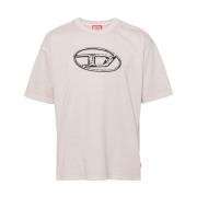 Roze Jersey Crew Neck T-shirt Diesel , Pink , Heren