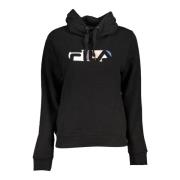 Zwarte hoodie met lange mouwen en print Fila , Black , Dames