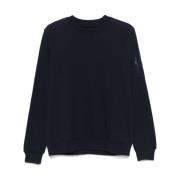 Blauwe Crew Neck Sweater Jersey Ontwerp add , Blue , Heren