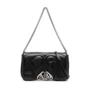 Zwarte Gewatteerde Seal Schoudertas Alexander McQueen , Black , Dames