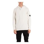 Velours hoodie met geribbelde details C.p. Company , White , Heren