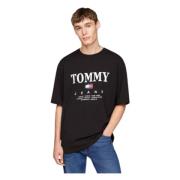 Zwarte Oversize Fit T-shirts en Polos Tommy Hilfiger , Black , Heren