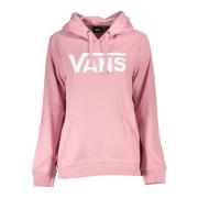 Roze hoodie met centrale zak en print Vans , Pink , Dames