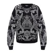 Zwarte Sweater Aw23 Damesmode Versace , Black , Heren