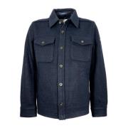 Blauwe Ribshirtjas Lange Mouw Aeronautica Militare , Blue , Heren