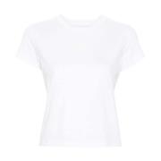 Wit Logo Crew Neck Katoenen T-shirt Alexander Wang , White , Dames