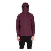 Katoenen lens hoodie met rits C.p. Company , Purple , Heren