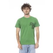 Korte mouw met logo print T-shirt Cavalli Class , Green , Heren