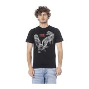 Casual Stijl Logo Print T-Shirt Cavalli Class , Black , Heren