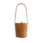 Bruin Leren Bucket Tas Patou , Brown , Dames