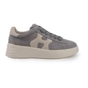 Grijze Suède Sneakers Leren Details Hogan , Gray , Dames