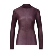 Mesh Velvet Longsleeve Top Luisa Cerano , Purple , Dames