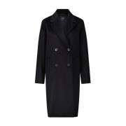 Wollen jas met elegante revers Max Mara , Black , Dames