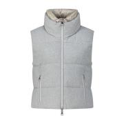 Gewatteerd wollen vest met metalen rits Milestone , Gray , Dames