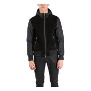 Shearling Hoodie met ritssluiting Dfour , Black , Heren