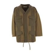 Militair Groene Oversized Canvas Jas Namacheko , Green , Heren