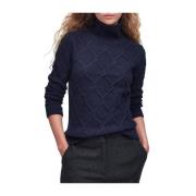 Blauwe Roll Neck Sweater Barbour , Blue , Dames