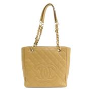 Pre-owned Leather chanel-bags Chanel Vintage , Beige , Dames