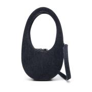 Blauwe Mini Swipe Denim Tas Coperni , Blue , Dames