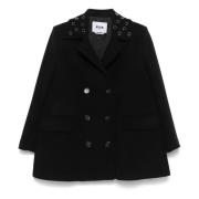 Stijlvolle Jas voor Vrouwen Msgm , Black , Dames