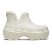 Winter Gevoerde Shorty Laars Vrouwen Crocs , White , Dames