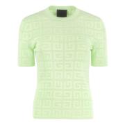 Gebreid T-shirt met 4G motief Givenchy , Green , Dames