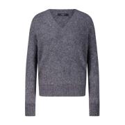 Alpaca Wol V-hals Trui Max Mara , Gray , Dames