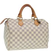 Pre-owned Canvas handbags Louis Vuitton Vintage , White , Dames