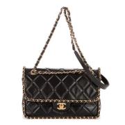 Pre-owned Leather shoulder-bags Chanel Vintage , Black , Dames