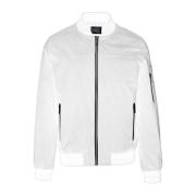 Witte Windproof Nylon Bomber Jacket YES ZEE , White , Heren