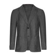 Slim Fit Wollen Blazer met Details Windsor , Gray , Heren