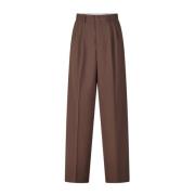 Flowing Wide Leg Trousers Raffaello Rossi , Brown , Heren