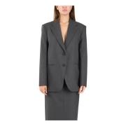 Wollen Baffo Jas Sportmax , Gray , Dames