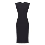 Mouwloze Viscose Cady Jurk Pinko , Black , Dames