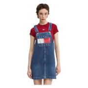 Denim Jurk met Verstelbare Bandjes Tommy Hilfiger , Blue , Dames