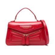 Rode Schoudertas van Leer Love Moschino , Red , Dames