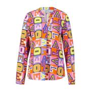 Blouse met letterpatroon Emily Van den Bergh , Multicolor , Dames