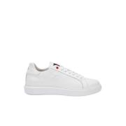 Witte leren sneakers met rode details Peuterey , White , Heren