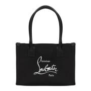 Canvas Tote Tas met Logo Print Christian Louboutin , Black , Dames