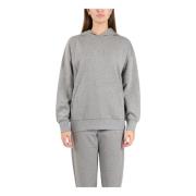 Hoodie van jersey met gehaakt logo Max Mara , Gray , Dames