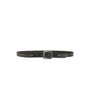 Zwart leren studs riem Los Angeles HTC , Black , Heren