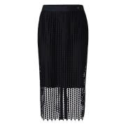 Midi Potloodrok met Mesh Design Marc Cain , Blue , Dames