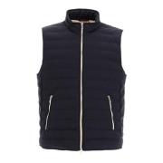 Gewatteerd Mouwloos Donsjack Brunello Cucinelli , Blue , Heren