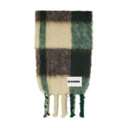 MultiColour Wollen Sjaal met Tartan Check Jil Sander , Multicolor , He...