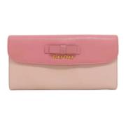 Pre-owned Leather wallets Miu Miu Pre-owned , Pink , Dames