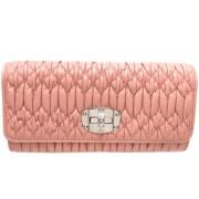 Pre-owned Leather wallets Miu Miu Pre-owned , Pink , Dames