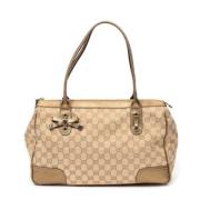 Pre-owned Canvas shoulder-bags Gucci Vintage , Beige , Dames