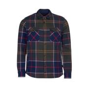 Katoenen Twill Overshirt met Tartan Patroon Barbour , Blue , Heren